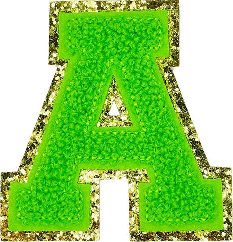 Jongdari Chenille Iron on Letters for Clothing, Glitter Varsity Alphabet Patch Sewing Appliques with Ironed Adhesive - 26pcs, Purple in Kuwait