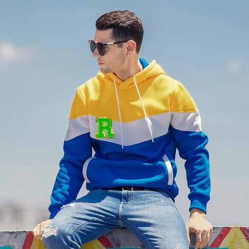 Jongdari Chenille Iron on Letters for Clothing, Glitter Varsity Alphabet Patch Sewing Appliques with Ironed Adhesive - 26pcs, Purple in Kuwait