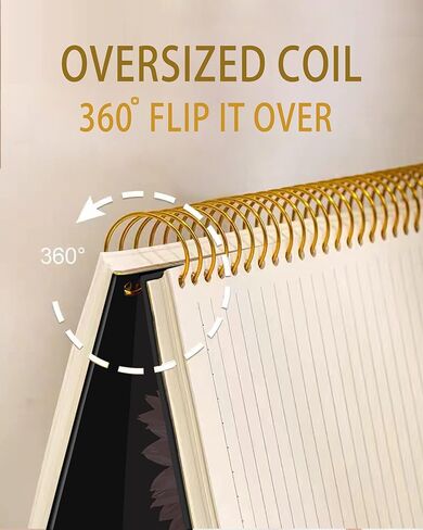 iampanda Spiral Journal Notebook,Strong TwinWire Binding with Premium Paper for Girl Women,60 Sheets A5 College Ruled NotebookJournal,Perfect for School Office Home Gifts,Sunflower Pink Flowers Dog in Kuwait