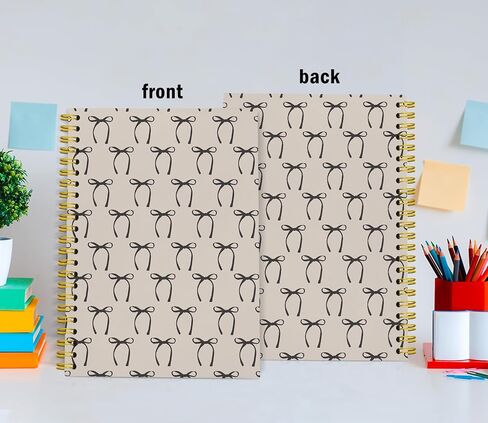 Cute Bow Spiral Notebook, Preppy Aesthetic Coquette Bow Girls School Supplies Notebook Journals For Teens, Cute Notebooks For School, Diary for Women Girls Notebook, 5.5x8.3 in Saudi Arabia