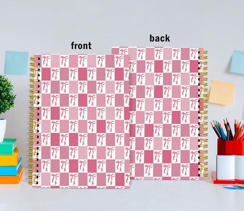 Cute Bow Spiral Notebook, Preppy Aesthetic Coquette Bow Girls School Supplies Notebook Journals For Teens, Cute Notebooks For School, Diary for Women Girls Notebook, 5.5x8.3 in Saudi Arabia