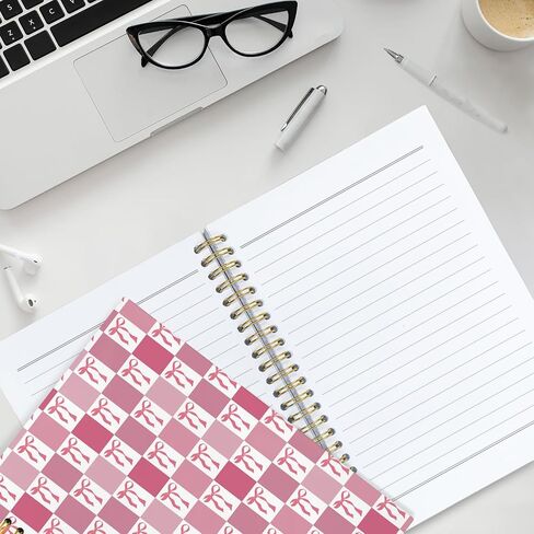 Cute Bow Spiral Notebook, Preppy Aesthetic Coquette Bow Girls School Supplies Notebook Journals For Teens, Cute Notebooks For School, Diary for Women Girls Notebook, 5.5x8.3 in Saudi Arabia
