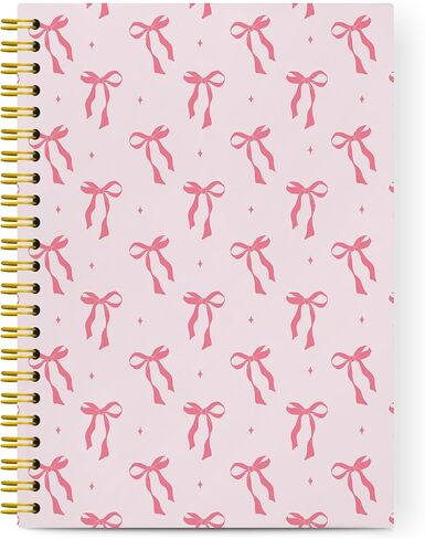 Cute Bow Spiral Notebook, Preppy Aesthetic Coquette Bow Girls School Supplies Notebook Journals For Teens, Cute Notebooks For School, Diary for Women Girls Notebook, 5.5x8.3 in Saudi Arabia