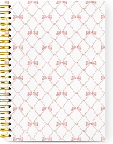 Prey Bow Spiral Notebook ، Preppy Aesthetic Coquette Bow Girls School School Journals للمراهقين ، دفاتر ملاحظات لطيفة للمدرسة ، يوميات Women Girls ، 5.5x8.3 in Kuwait
