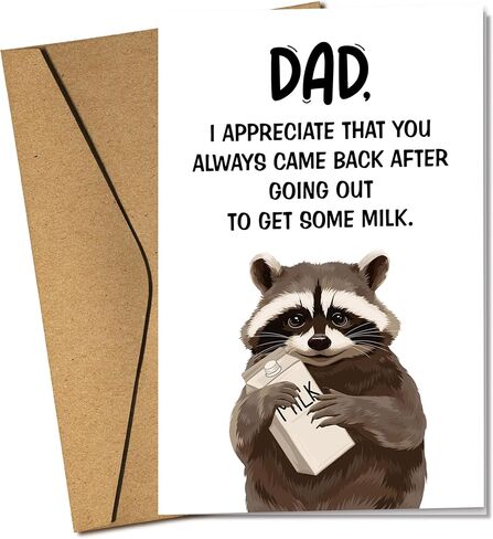 Funny Fathers Day Card - Happy Fathers Day Cards for Dad from Daughter, Son, Kids - Funny Cards for Dad, Daddy - Single 5.3''x 8'' Folded Cute Greeting Card with Envelope in Saudi Arabia