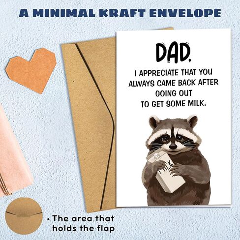 Funny Fathers Day Card - Happy Fathers Day Cards for Dad from Daughter, Son, Kids - Funny Cards for Dad, Daddy - Single 5.3''x 8'' Folded Cute Greeting Card with Envelope in Saudi Arabia