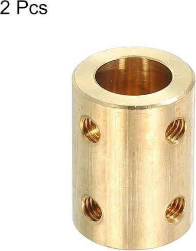 PATIKIL Shaft Coupler Connector L22 x D16 5mm to 10mm Bore Rigid Coupling Brass Shaft Joint w Screw,Wrench for 3D Printers Gold 2Pack in Kuwait