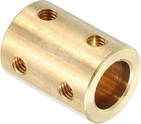 PATIKIL Shaft Coupler Connector L22 x D16 5mm to 10mm Bore Rigid Coupling Brass Shaft Joint w Screw,Wrench for 3D Printers Gold 2Pack in Kuwait