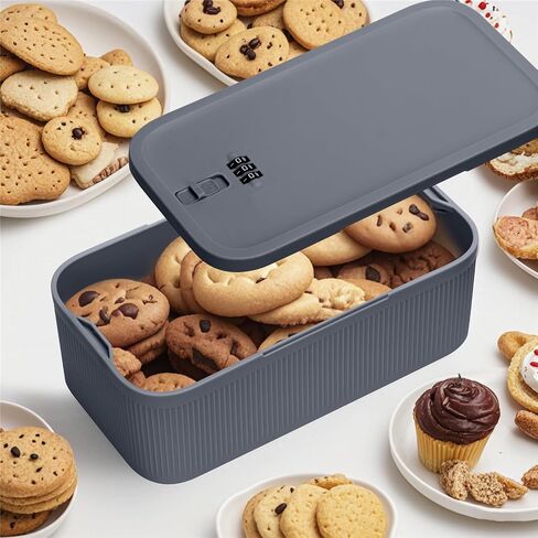 Small Medicine Lock Box, Lockable Storage Box Refrigerator Locked Boxes for Snacks, Medicines, Locking Mobile Cell Phone Smart Device Jail, Lockbox for Office,Home,School, Gray in Saudi Arabia