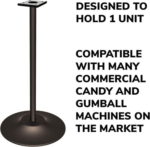 Single Black Metal Stand with Square Base for Candy Gumball Bulk Vending Machines in Kuwait