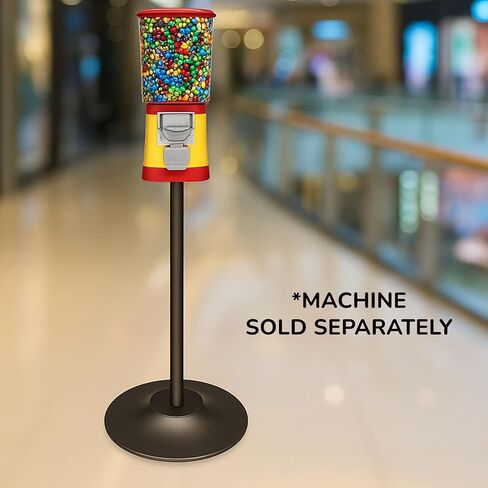 Single Black Metal Stand with Square Base for Candy Gumball Bulk Vending Machines in Kuwait