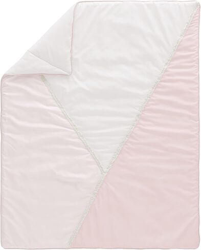 Sweet Jojo Designs Pink Boho Bohemian Baby Girl Nursery Crib Bedding Set - 4 pieces - Solid Color Blush Shabby Chic Princess Luxurious Luxury Elegant Vintage Designer Boutique Victorian Embroidered in Saudi Arabia