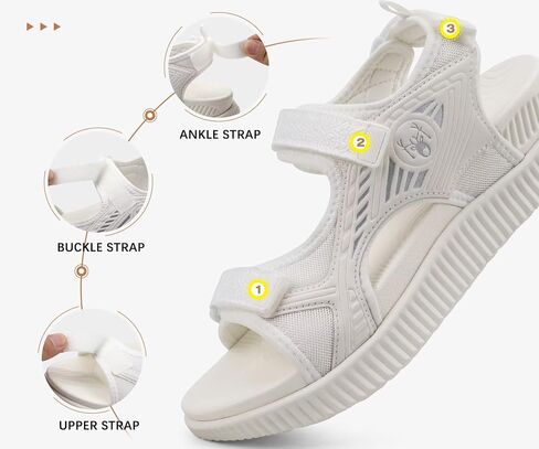 KuaiLu Womens Orthopedic Walking Sandals Recovery Sport Outdoor Hiking Water Sandles Thick Athletic Cushion Adjustable Strap Sandals with Comfortable Plantar Fasciitis Arch Support in Saudi Arabia