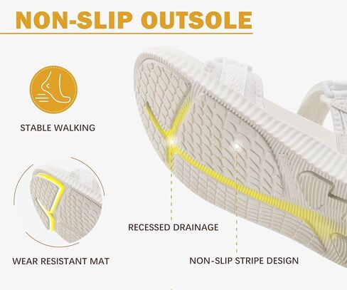 KuaiLu Womens Orthopedic Walking Sandals Recovery Sport Outdoor Hiking Water Sandles Thick Athletic Cushion Adjustable Strap Sandals with Comfortable Plantar Fasciitis Arch Support in Saudi Arabia