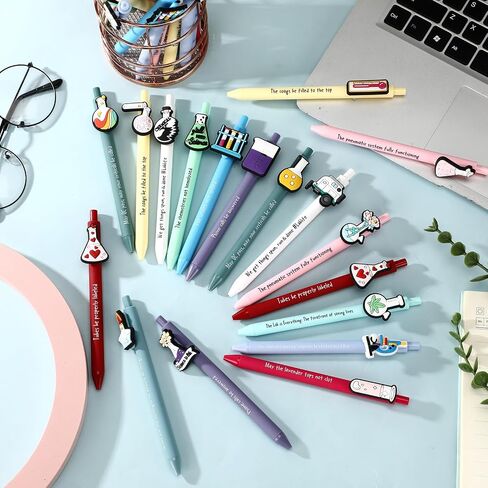 72 Pcs Science Party Favors Black Ink Retractable Ballpoint Pens Science Birthday Party Decorations Chemistry Laboratory Gifts Back to School Gift Bulk for Students in Saudi Arabia
