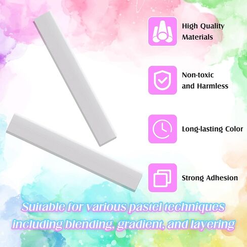 24 PCS Pastel Soft Pastel مجموعة طباشير مربعة رسم طباشير طباشير فنان غير سام عصي الباستيل للطلاب المحترفين ومحبي الفن (أبيض) in Saudi Arabia