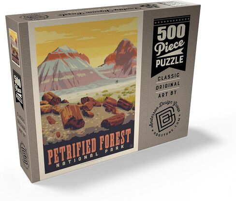 MyPuzzle Petrified Forest National Park: Painted Hills, Vintage Poster - Premium 500 Piece Jigsaw Puzzle for Adults in Saudi Arabia