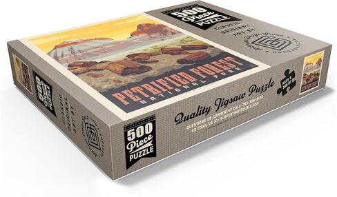 MyPuzzle Petrified Forest National Park: Painted Hills, Vintage Poster - Premium 500 Piece Jigsaw Puzzle for Adults in Saudi Arabia