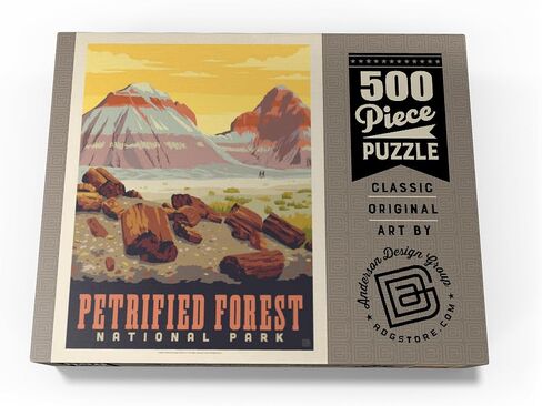 MyPuzzle Petrified Forest National Park: Painted Hills, Vintage Poster - Premium 500 Piece Jigsaw Puzzle for Adults in Saudi Arabia