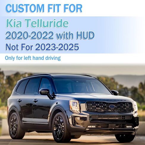 Dashboard Cover Mat Compatible with Kia Telluride 2020-2024 Dashboard Dash Cover Nonslip Black Mat Sun Pad Dash Carpet Sunshade Glare UV Rays Protector Car Interior Accessories-Without HUD in Kuwait