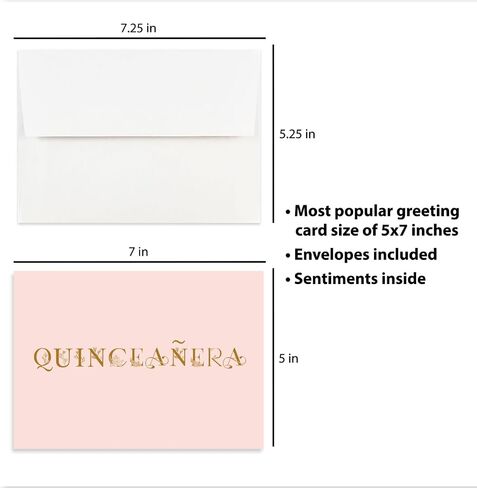 Simply Uncaged Christian Gifts Card for Quinceañera | 5’X7’ Birthday Card for 15 Year Old (Single (Quinceañera)) in Saudi Arabia