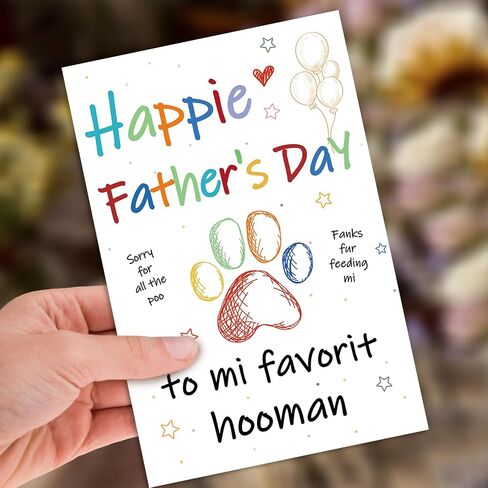 Dog Dad Fathers Day Card, Fathers Day Card Gifts from Dog, Dogs Dad Gifts for Men, Father's Day Dogs Gift, Happy Father's Day Cards for Him in Kuwait