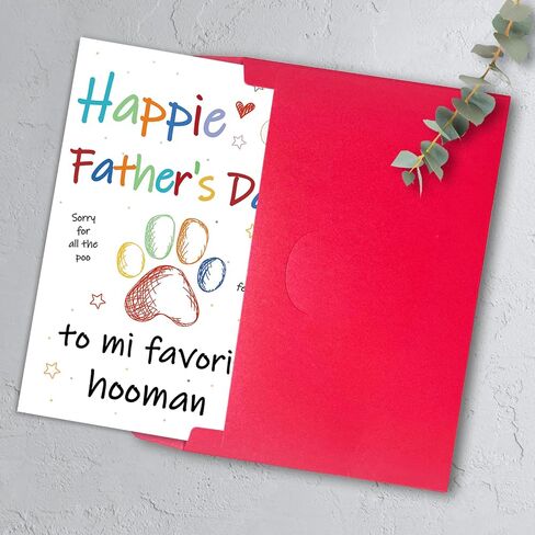 Dog Dad Fathers Day Card, Fathers Day Card Gifts from Dog, Dogs Dad Gifts for Men, Father's Day Dogs Gift, Happy Father's Day Cards for Him in Kuwait