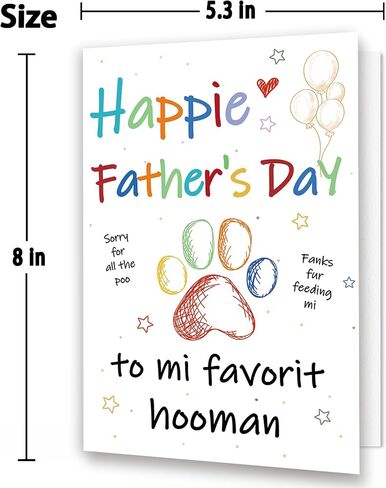 Dog Dad Fathers Day Card, Fathers Day Card Gifts from Dog, Dogs Dad Gifts for Men, Father's Day Dogs Gift, Happy Father's Day Cards for Him in Kuwait