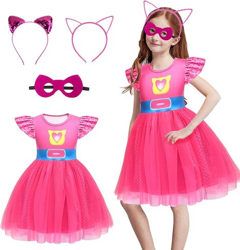 Tulle Mesh Cosplay Dresses Becities Contume Withbeds and Mask لعيد ميلاد عيد الميلاد للأميرة in Kuwait