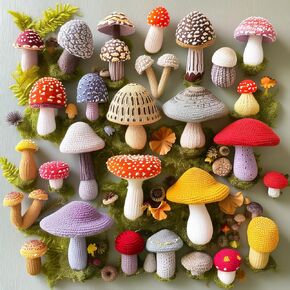 Bgraamiens-Felted Flower Grassland-Colorful Flowers on a Lush Grassland, Unique Flowers Art, Whimsical Wool Felted Wall Decoration