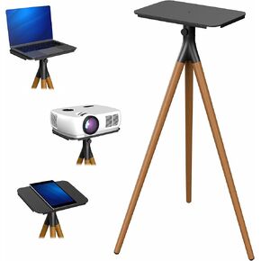 VIVO Easel Studio Projector Stand with Full Tray Articulation, Tripod Base, Dark Walnut, STAND-VP02D