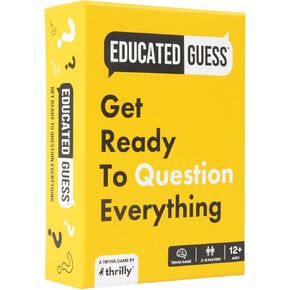 Educated Guess – Fast & Fun Yes‑or‑No Trivia Party Game for Families & Friends | 100 Clue Cards, 4 Categories, Adults & Teens (Ages 12+) | Perfect for Road Trips & Gifts