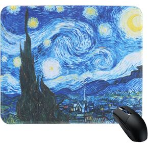 Square Mouse Pad 260x210mm (10.2"x8.3") - Non-Slip Natural Rubber Base, Washable and Smooth Fabric Surface, Stitched Edge for Laptop, Mouse, Computers, Office (Sunrise Painting)
