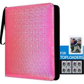 Card Binder for Toploaders, Portable 4 Pockets Trading Card Holder Albums for Sports, Trading, and Gaming Cards