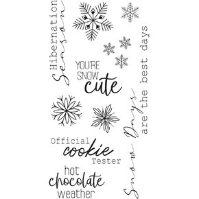 Sizzix Clear Stamps 10PK Winter Sentiments by Jennifer Ogborn | 665977 | Chapter 3 2022, Multicolor