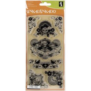 Inkadinkado 60-31293 Dia De Los Muertos Clear Stamp Set, Black