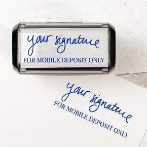 Custom for Mobile Deposit Only Signature Stamp | Choose Ink Color (Black)