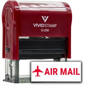 Vivid Stamp AIR Mail Self-Inking Rubber Stamps (Red Ink) - Q-200
