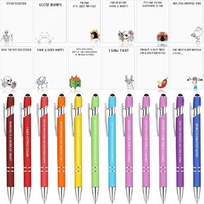 Geyee 24 Pcs Sarcastic Notepads with Sayings Pens Funny Sticky Notes for Adults 3 x 4 Inch to Do List Funny Notepads for Coworker Gifts(Inspirational)