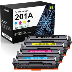 201A Toner Cartridges 4-Pack (C/M/Y/K) with Chip - Compatible 201A 201X Toner Cartridges Replacement for HP Color Pro MFP M277dw M277n M277c6 Color Pro M252dw M252n M277 M252 Printer