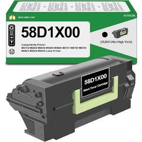 58D1X00 Toner Cartridges High Yield Replacement for Lexmark 58D1X00 MS725 MS823 MS824 MS825 MS826 MX721 MX722 MX725 MX822 MX824 MX826 Laser Printer(35,000 Pages)