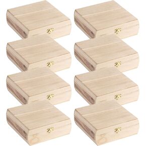 7.25" Unfinished Curved Sides Wooden Box by Make Market - Ready-to-Decorate Wood Box for Trinkets, Coins, Jewlery, Valuables - Bulk 8 Pack