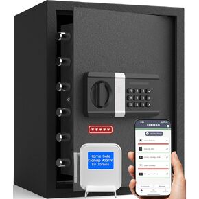 FORFEND Smart Money Safe App Alarm | Kidnap Alarm, Tamper Proof, Voice Command Depository Drop Safebox Anti-Pry| Multi-User Cash Safes for Home Office