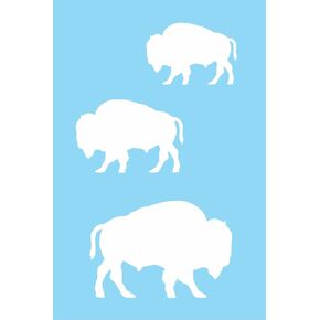 Stencils by Joanie Western (3) Buffalo Stencil Prairie Bison Southwest Shapes DIY Signs 6" x 9"