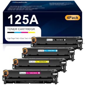 125A Toner Cartridge High Yield Replactment for HP 125A CB540A CB541A CB542A CB543A Toner for Color MFP CP1215 CP1515n CP1518ni CM1312 CM1312nfi Printer, (Black Cyan Magenta Yellow, 4 Pack)