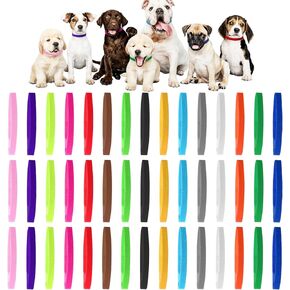 45 Pieces Newborn Puppy Collars,15 Colors Puppy Whelping Collars Double-Sided Pet ID Collar Puppies Collar for Litter Adjustable Pet Identification Bands for Newborn Pets (S, M, L)