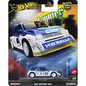 Hot Wheels Premium Car Culture Collectible Toy Car, 1:64 Scale Die-Cast '86 MG Metro 6R4, Hammer Drop Vehicle with Real Riders Tires
