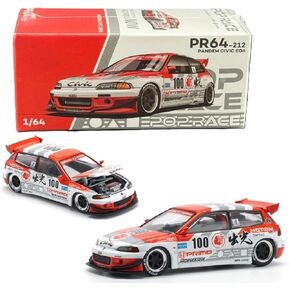 1:64 Diecast Model Car Compatible with Honda Civic EG6 Pandem v1.5 Idemitsu Motion Infinite Limited Edition by Pop Race PR640212