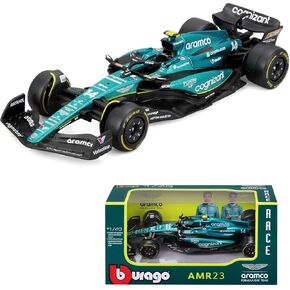Bburago 1/43 - F1 Aston Martin Aramco F1 Team AMR23 2023 Collection Racing Alloy Car Die Cast Car Model (#14 Fernando Alonso)