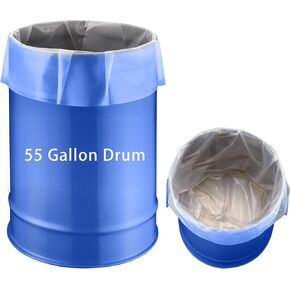 Drum Liners 55 Gallon, Pack of 6 Clear Heavy Duty Plastic Food Storage Bag, Large Leakproof Pail Liners for Vegetable Marinating Brining in Poly Drums, BPA Free, Single Layer Thickness 5.5 Mil
